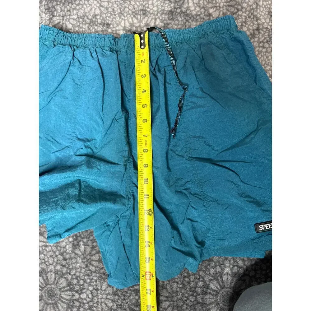 Speedo Men’s Swim Trunks Size Large Turquoise Lined Nylon Swim Shorts